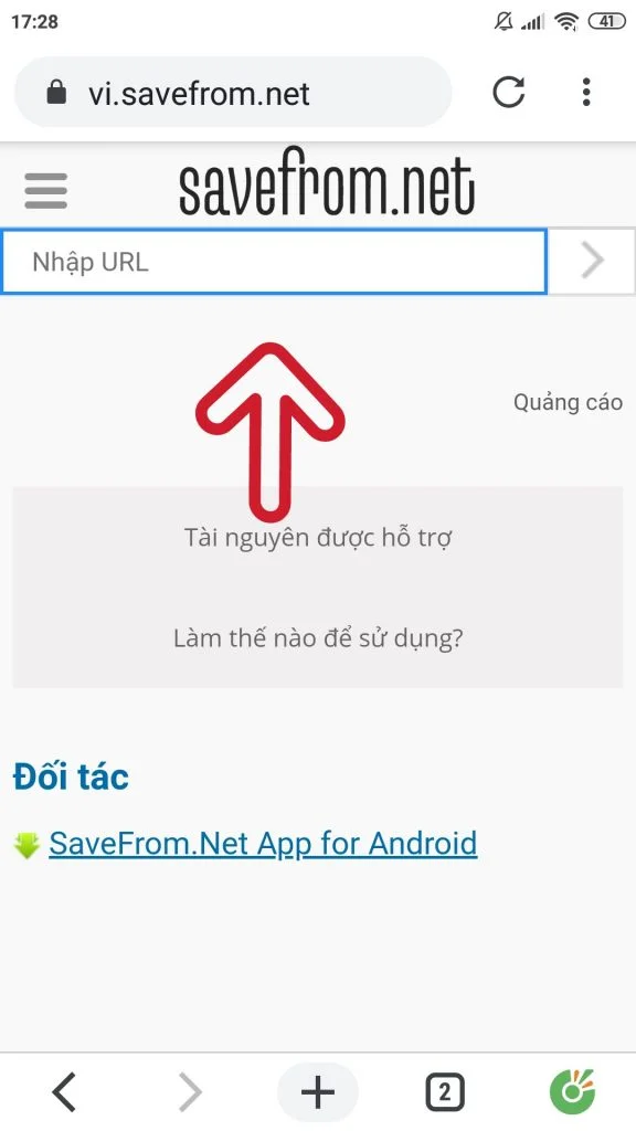 nhap tu khoa vao o url