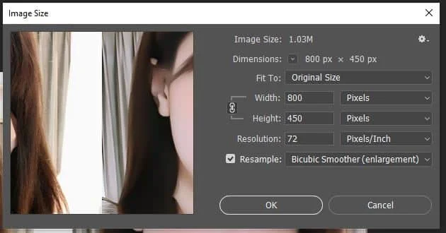 thay đổi kích thước size ảnh trong photoshop