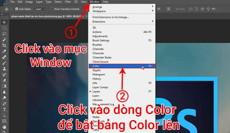 Cách lấy lại bảng color