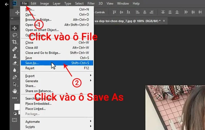 cách lưu file ảnh trên photoshop