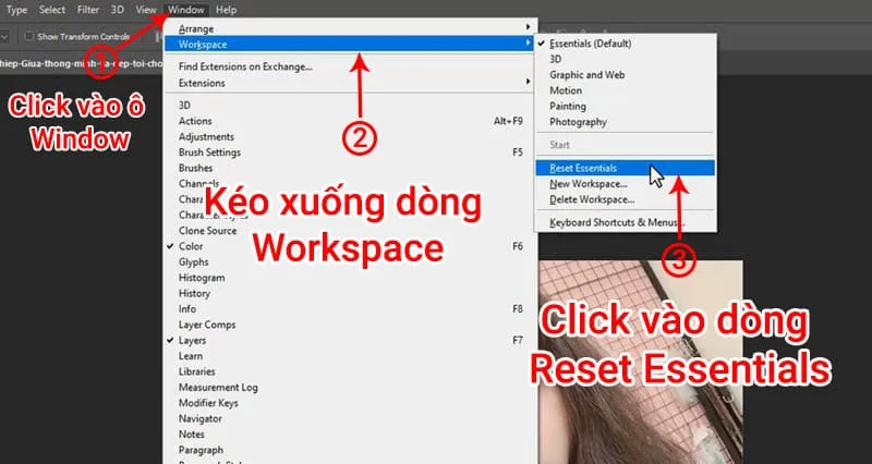 hướng dẫn cách reset photoshop về mặc định