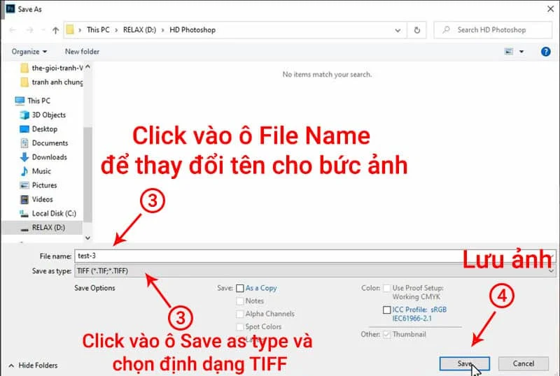 lưu ảnh ở định dạnh ảnh tiff