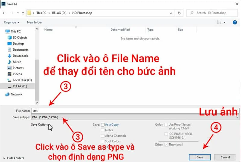 lưu ảnh png trên photoshop