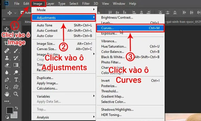blend màu cho ảnh bằng curves
