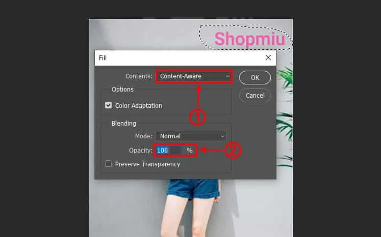 cách xóa chữ trên ảnh bằng photoshop
