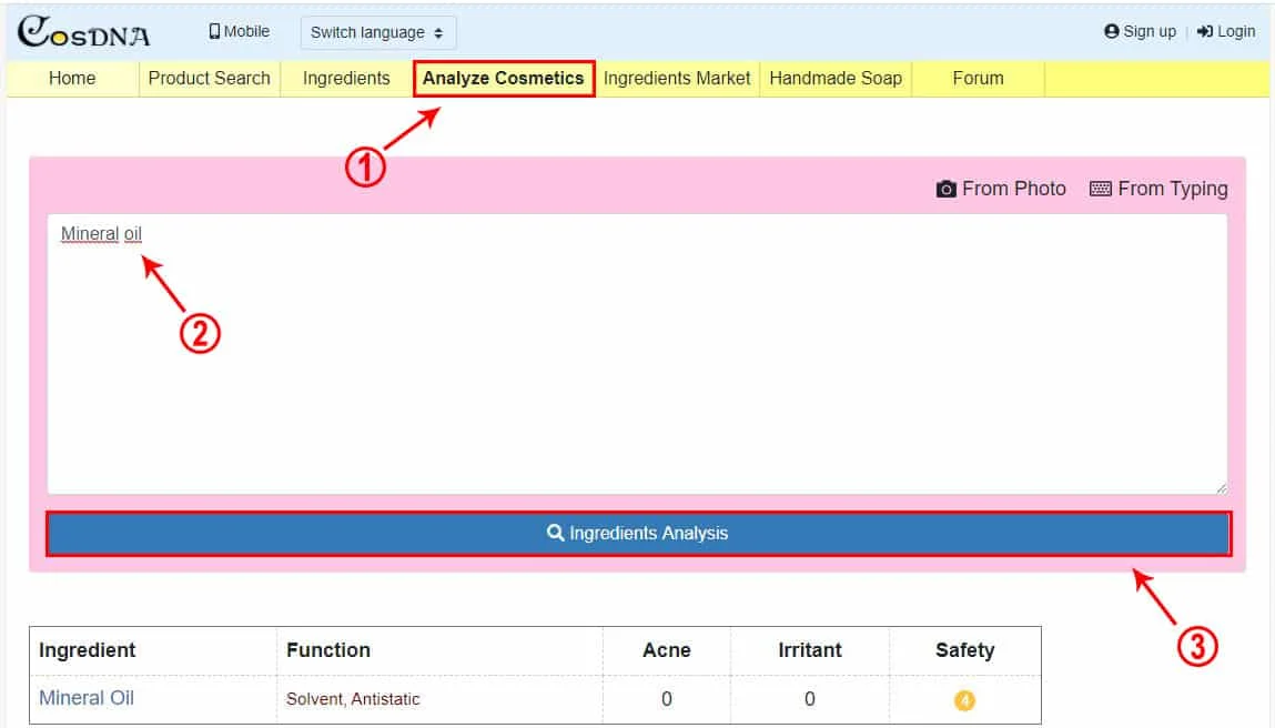 trang web kiểm tra thành phần mỹ phẩm