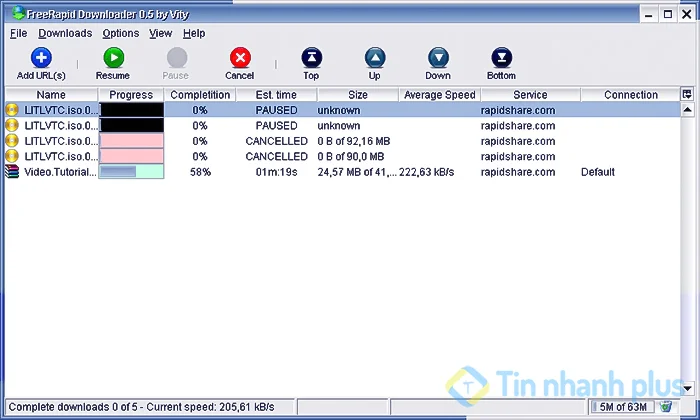 phần mềm free rapid downloader