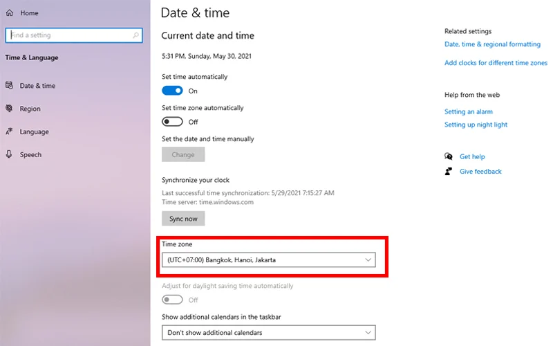 chỉnh sửa lại ngày giờ trên máy tính