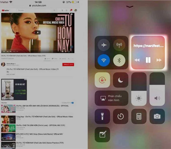 nghe nhạc youtube tắt màn hình trên iphone