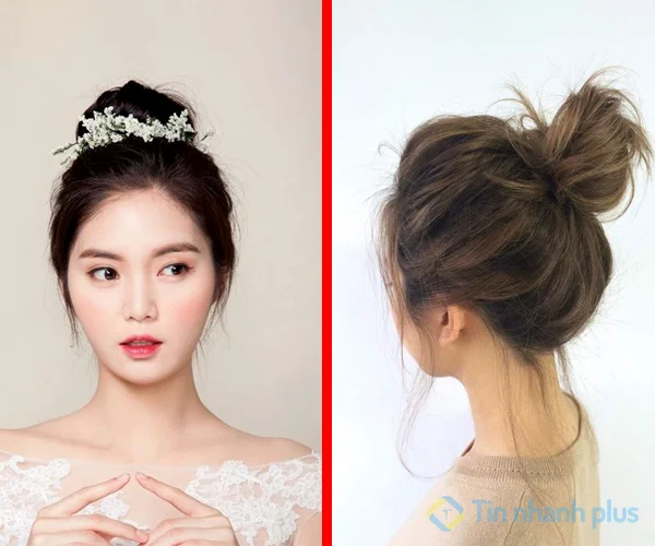 tóc búi cao dành cho học sinh