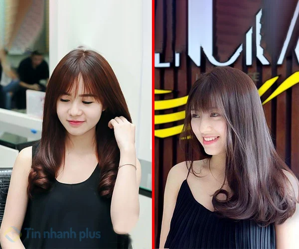 tóc dài uốn cúp đuôi dưới cho học sinh