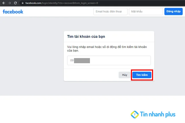 cách tìm facebook bằng số điện thoại
