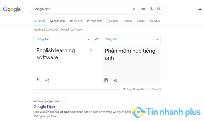 dịch tiếng anh trên máy tình