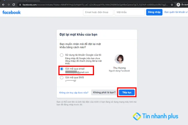 nhập mã bảo mật facebook từ gmail