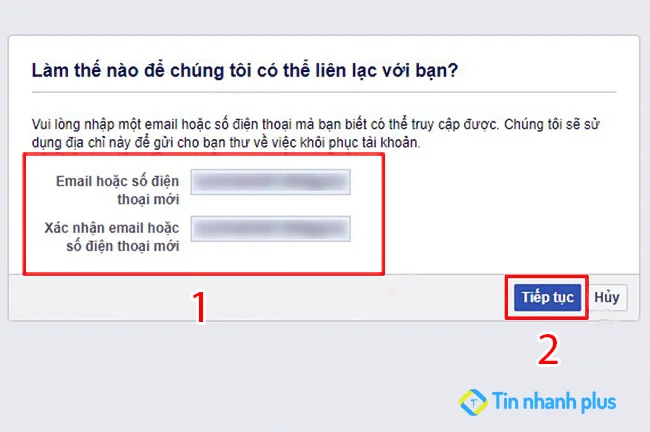 cập nhật email mới để lấy lại mật khẩu facebook