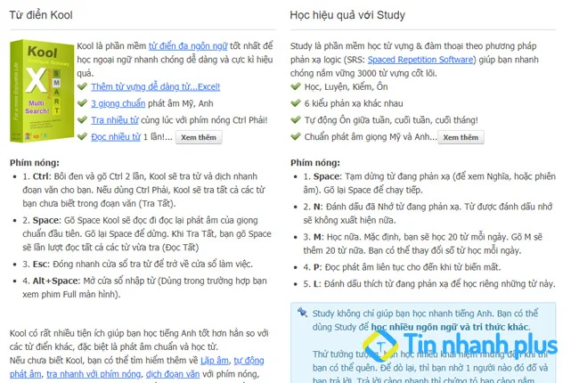 phần mềm KOOL Dictionary