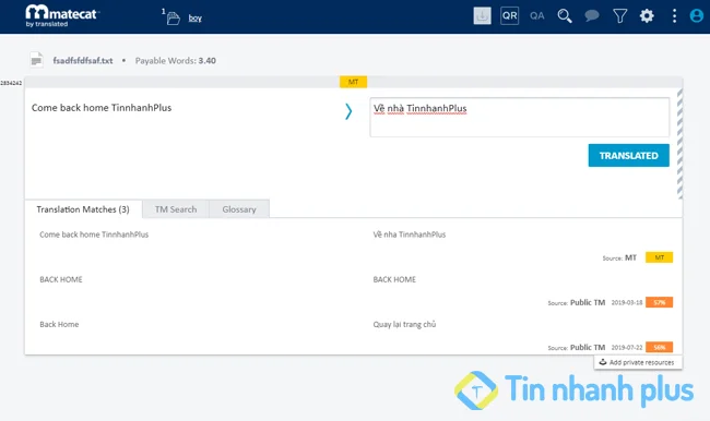 phần mềm MateCat