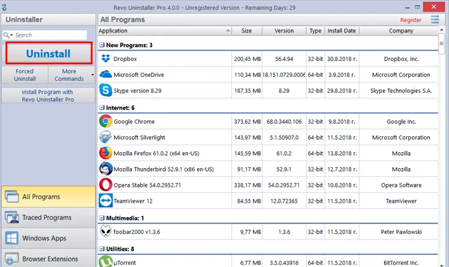 phần mềm Revo Uninstaller