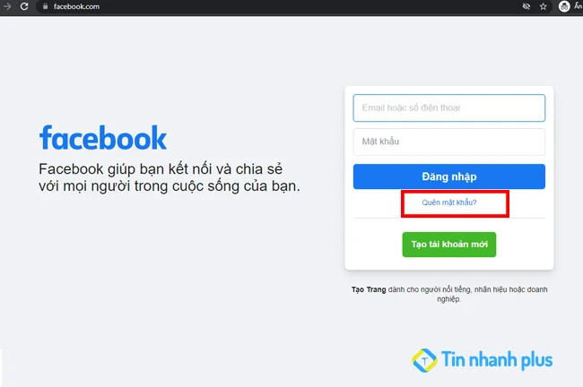 quên mật khẩu facebook