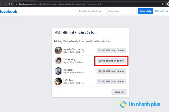tìm tài khoản facebook đây là tôi