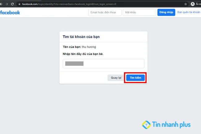 tìm tài khoản facebook từ bạn bè