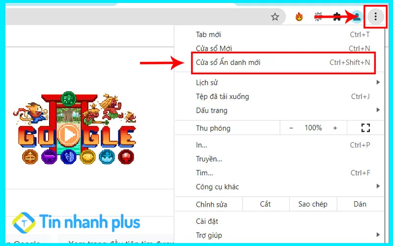 cách bật cửa sổ ẩn danh trên chrome