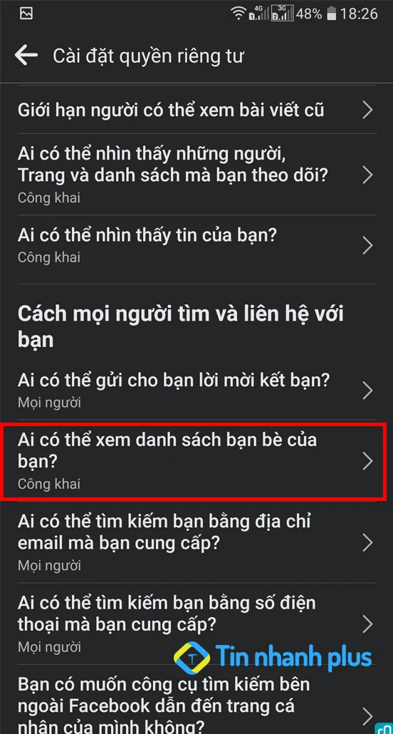 hướng dẫn ẩn bạn bè facebook trên điện thoại