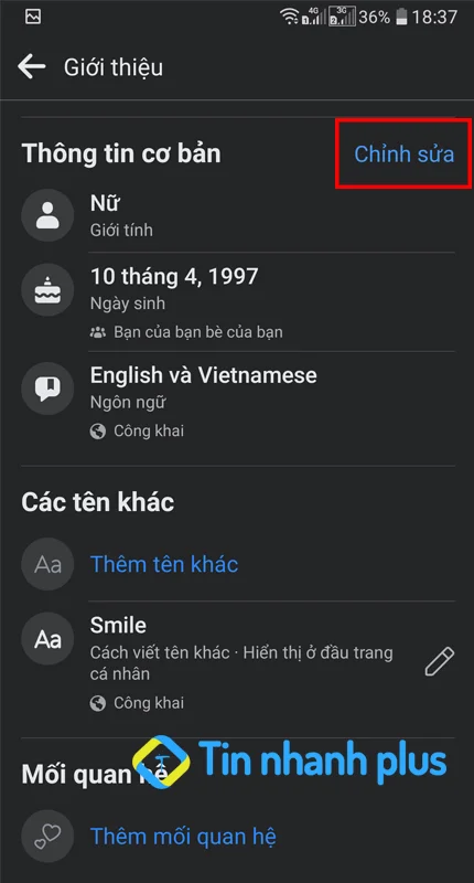 hướng dẫn thay đổi ngày sinh trên facebook