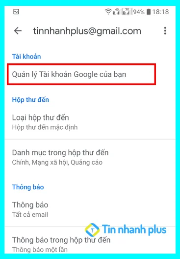 cách đổi mật khẩu gmail trên android