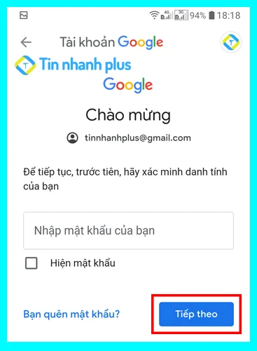 hướng dẫn đổi password gmail