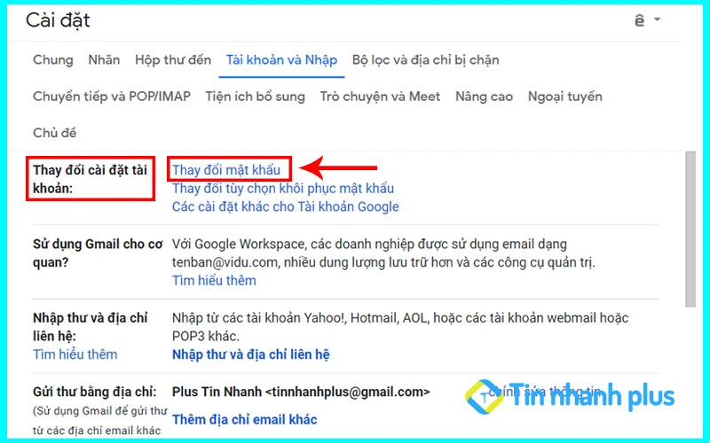 cách thay đổi mật khẩu Gmail trên máy tính