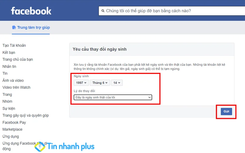 cách đổi ngày sinh facebook khi bị giới hạn