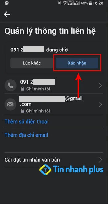 tại sao facebook không gửi mã xác nhận về điện thoại