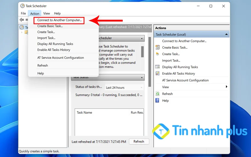 hẹn giờ tắt máy tính trên Task Scheduler