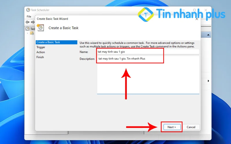 cách hẹn giờ tắt máy tính Task Scheduler