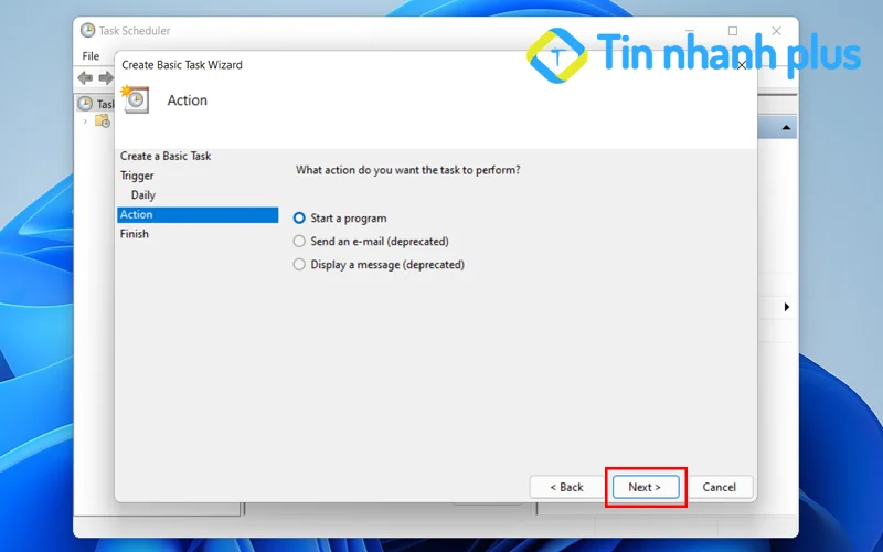 hướng dẫn hẹn giờ tắt máy tính win 11 bằng Task Scheduler