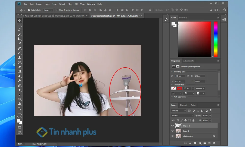 làm mờ ảnh một vùng chỉ định