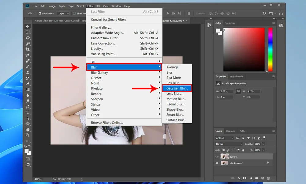 làm mờ ảnh toàn phần