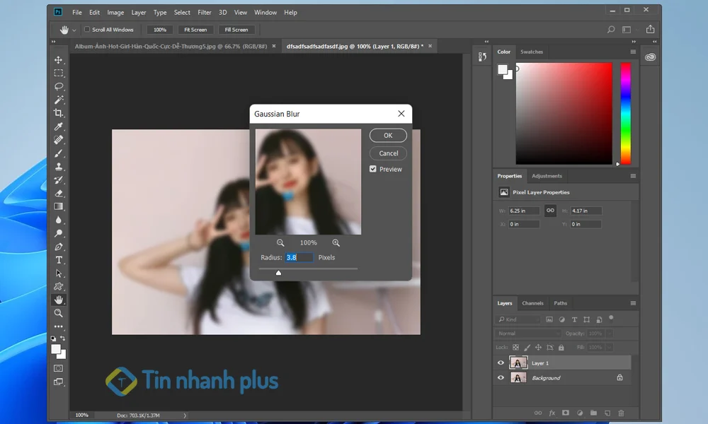 cách làm mờ ảnh bằng photoshop