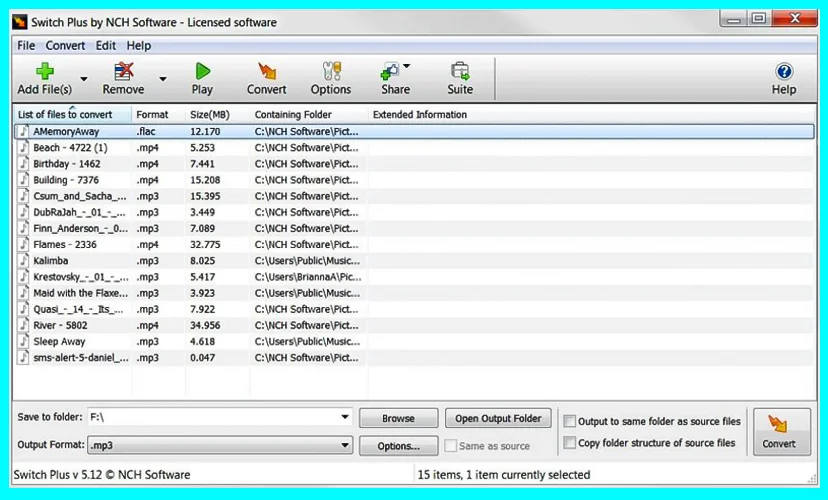 phần mềm Switch Plus Audio Converter