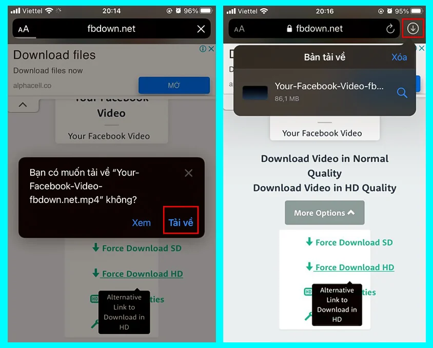 hướng dẫn tải video facebook về điện thoại