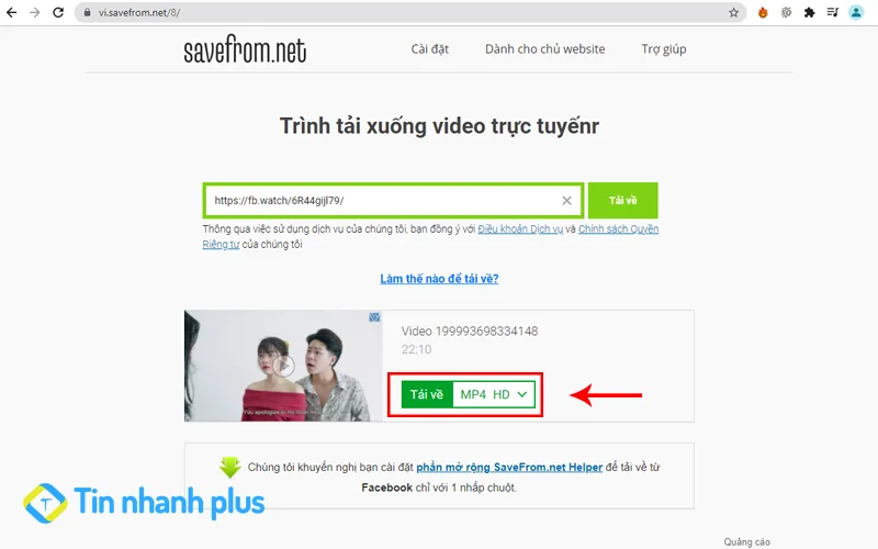 tải video facebook về máy tính bằng savefrom