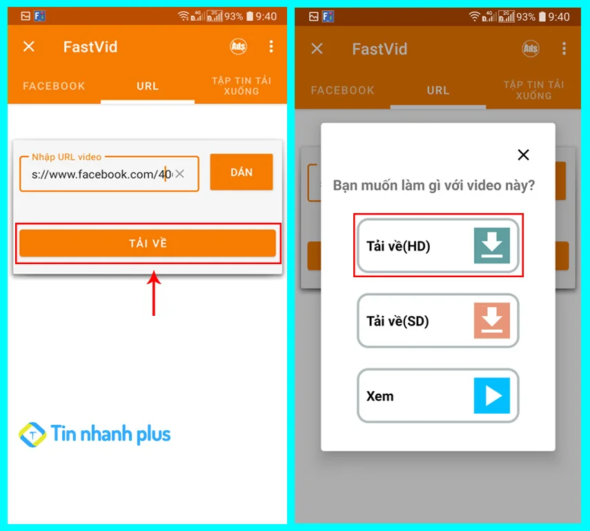 hướng dẫn tải video facebook về điện thoại