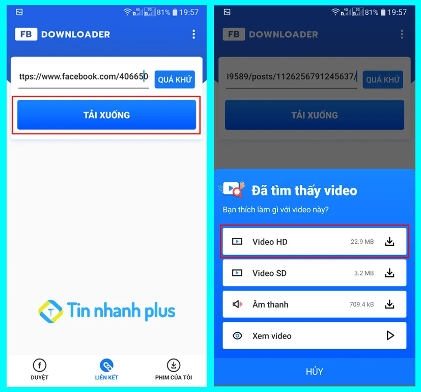 tải video facebook về điện thoại