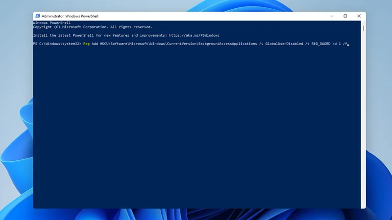 tắt ứng dụng chạy ngầm windows PowerShell