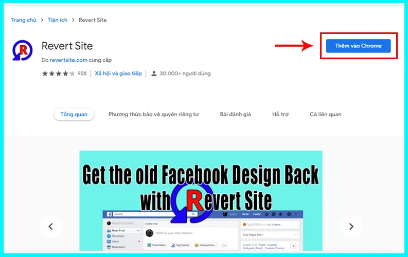 tiện ích Revert Site
