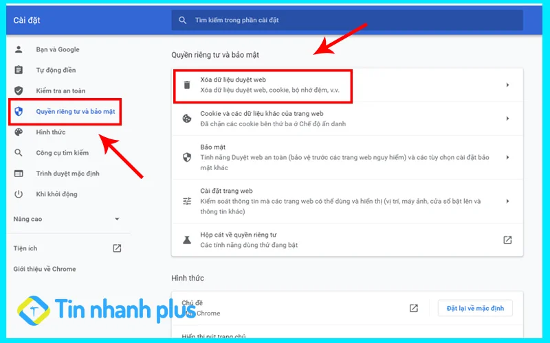 xóa lịch sử trình duyệt chrome