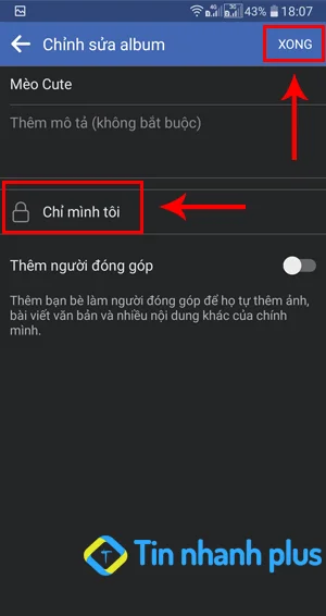 ẩn album ảnh trên thiết bị android