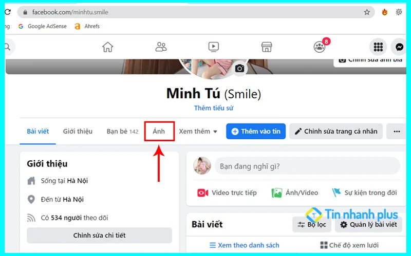 cách ẩn album ảnh facebook bằng máy tính