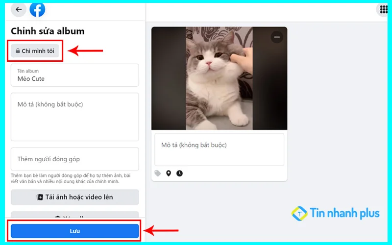 ẩn ảnh album ảnh facebook trên pc
